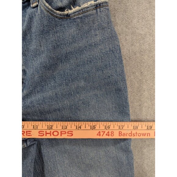 Abercrombie Fitch Jeans Womens Size 2 Blue Distressed '90s Straight High Rise - Picture 7 of 16